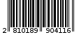 Γραμμωτός κωδικός 2810189904116