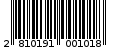 Γραμμωτός κωδικός 2810191001018