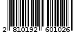 Γραμμωτός κωδικός 2810192601026