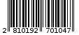 Γραμμωτός κωδικός 2810192701047