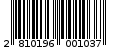 Γραμμωτός κωδικός 2810196001037