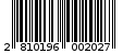 Γραμμωτός κωδικός 2810196002027