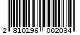 Γραμμωτός κωδικός 2810196002034
