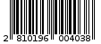 Γραμμωτός κωδικός 2810196004038