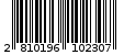 Γραμμωτός κωδικός 2810196102307