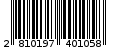 Γραμμωτός κωδικός 2810197401058