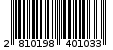 Γραμμωτός κωδικός 2810198401033