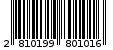 Γραμμωτός κωδικός 2810199801016