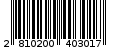 Γραμμωτός κωδικός 2810200403017