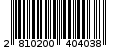 Γραμμωτός κωδικός 2810200404038