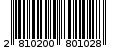 Γραμμωτός κωδικός 2810200801028