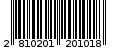 Γραμμωτός κωδικός 2810201201018