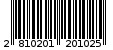 Γραμμωτός κωδικός 2810201201025