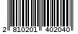Γραμμωτός κωδικός 2810201402040