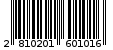 Γραμμωτός κωδικός 2810201601016
