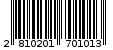 Γραμμωτός κωδικός 2810201701013