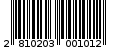 Γραμμωτός κωδικός 2810203001012
