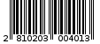 Γραμμωτός κωδικός 2810203004013