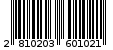Γραμμωτός κωδικός 2810203601021