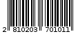 Γραμμωτός κωδικός 2810203701011
