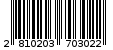 Γραμμωτός κωδικός 2810203703022