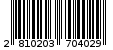 Γραμμωτός κωδικός 2810203704029