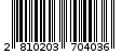 Γραμμωτός κωδικός 2810203704036