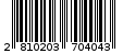Γραμμωτός κωδικός 2810203704043