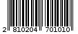 Γραμμωτός κωδικός 2810204701010