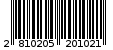 Γραμμωτός κωδικός 2810205201021