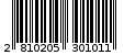 Γραμμωτός κωδικός 2810205301011
