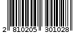Γραμμωτός κωδικός 2810205301028