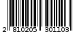 Γραμμωτός κωδικός 2810205301103