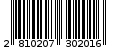 Γραμμωτός κωδικός 2810207302016