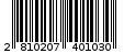 Γραμμωτός κωδικός 2810207401030