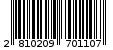 Γραμμωτός κωδικός 2810209701107