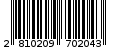 Γραμμωτός κωδικός 2810209702043