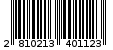 Γραμμωτός κωδικός 2810213401123