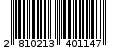 Γραμμωτός κωδικός 2810213401147
