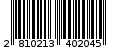 Γραμμωτός κωδικός 2810213402045
