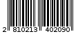 Γραμμωτός κωδικός 2810213402090