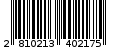 Γραμμωτός κωδικός 2810213402175