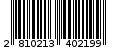 Γραμμωτός κωδικός 2810213402199