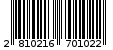 Γραμμωτός κωδικός 2810216701022