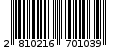 Γραμμωτός κωδικός 2810216701039