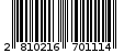 Γραμμωτός κωδικός 2810216701114
