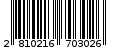 Γραμμωτός κωδικός 2810216703026