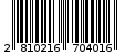 Γραμμωτός κωδικός 2810216704016