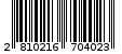 Γραμμωτός κωδικός 2810216704023