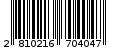 Γραμμωτός κωδικός 2810216704047
